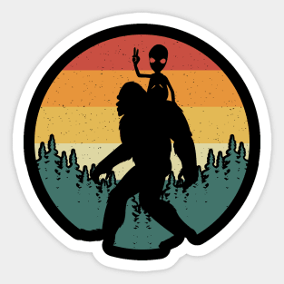 Funny Bigfoot Alien Sticker